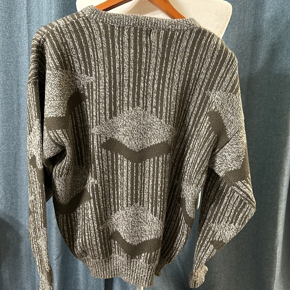 Vintage 90s JT Beckett Sweater Mens Pullover Geometric Crewneck M - Picture 6 of 6